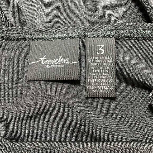 TRAVELERS X CHICO’S Grey Long Sleeve Asymmetric Hem Slinky Tunic Top MADE IN USA - Picture 4 of 10